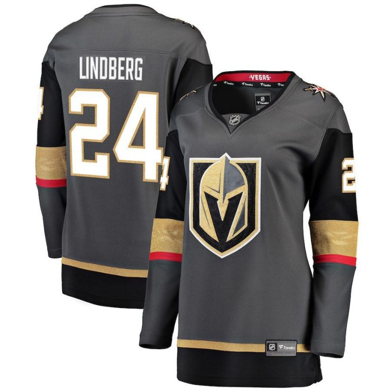 Women Vegas Golden Knights Oscar Lindberg Black Breakaway Player Jersey