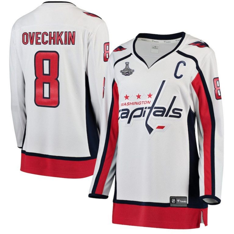 Women Washington Capitals Alexander Ovechkin White 2018 Stanley Cup Champions Away Breakaway Player Jersey