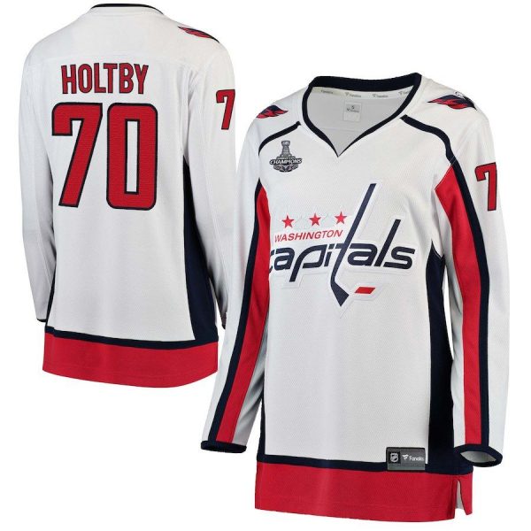 Women Washington Capitals Braden Holtby White 2018 Stanley Cup Champions Away Breakaway Player Jersey
