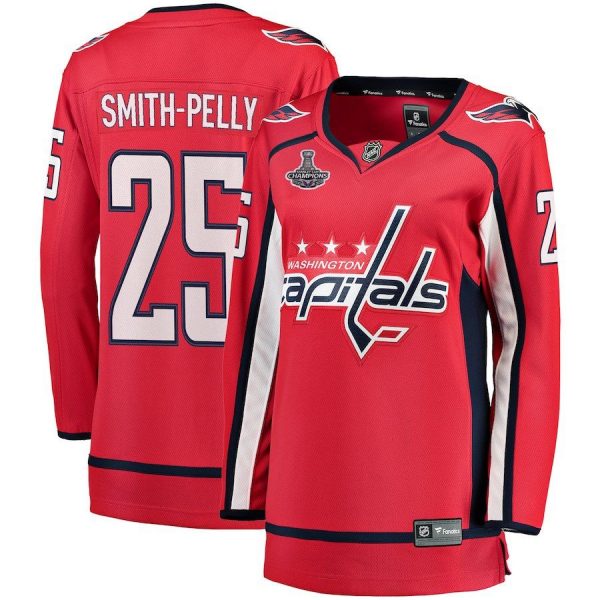 Women Washington Capitals Devante Smith-Pelly Red 2018 Stanley Cup Champions Home Breakaway Player Jersey