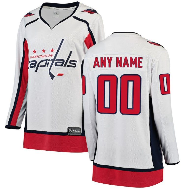 Women Washington Capitals White Away Breakaway Custom Jersey