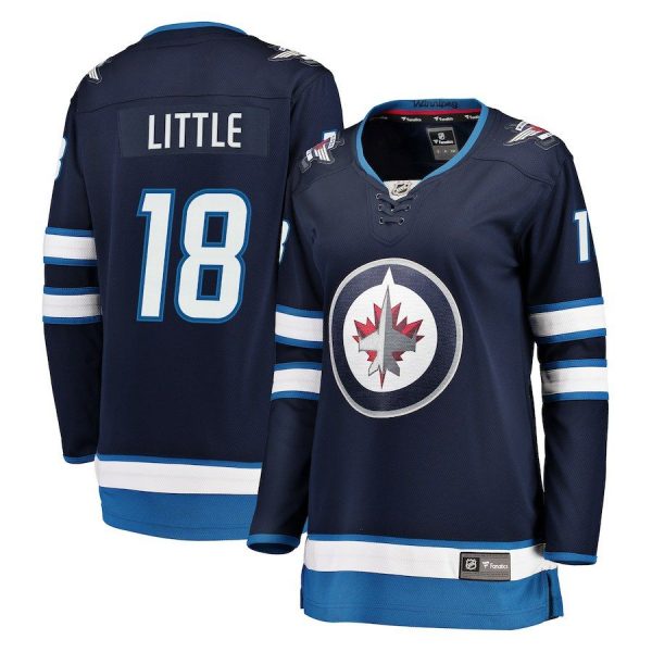 Women Winnipeg Jets Bryan Little Navy Breakaway Jersey