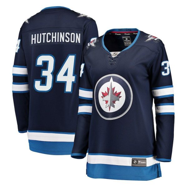 Women Winnipeg Jets Michael Hutchinson Navy Breakaway Jersey