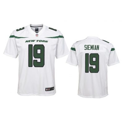 Youth 2019 Trevor Siemian #19 New York Jets White Game Jersey