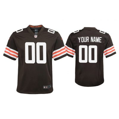 Youth 2020 Custom Cleveland Browns Brown Game Jersey