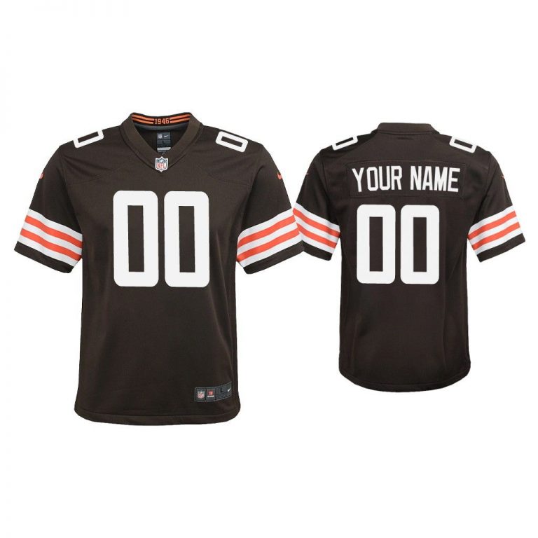 Youth 2020 Custom Cleveland Browns Brown Game Jersey