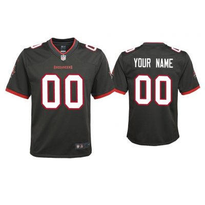Youth 2020 Custom Tampa Bay Buccaneers Pewter Game Jersey