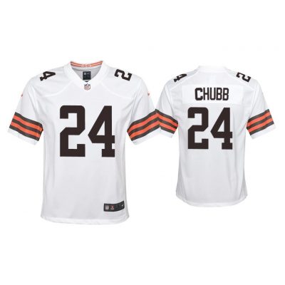 Youth 2020 Nick Chubb Cleveland Browns White Game Jersey