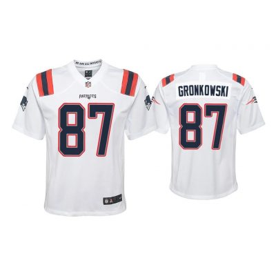 Youth 2020 Rob Gronkowski New England Patriots White Game Jersey