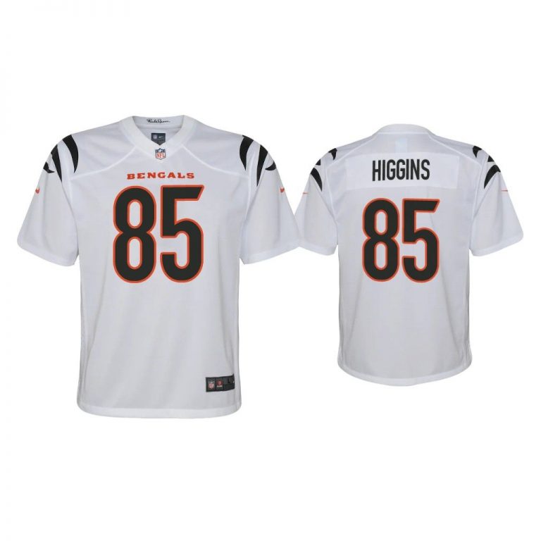 Youth 2021 Tee Higgins Cincinnati Bengals White Game Jersey