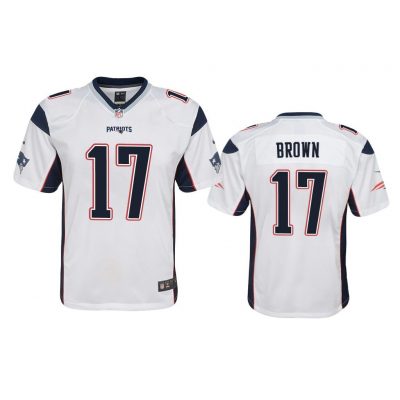 Youth Antonio Brown New England Patriots White Game Jersey