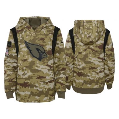 Youth Arizona Cardinals Olive 2021 Salute To Service Therma Hoodie