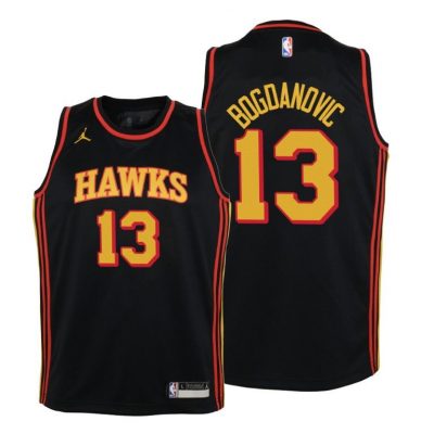 Youth Atlanta Hawks Bogdan Bogdanovic Youth 2020-21 Statement Black Jersey