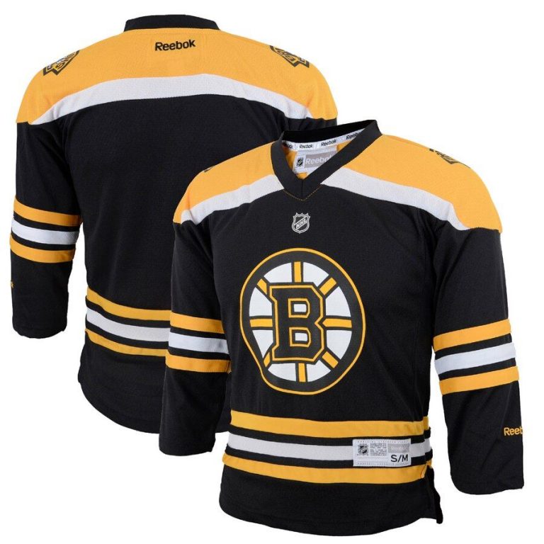 Youth Boston Bruins Black Replica Home Jersey