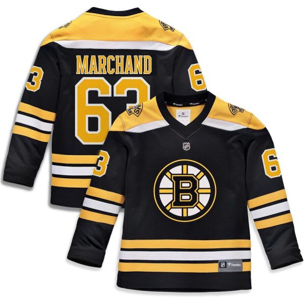 Youth Boston Bruins Brad Marchand Black Replica Player Jersey
