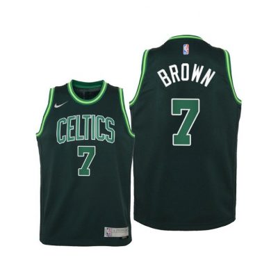Youth Boston Celtics Jaylen Brown Earned Edition Green Jersey - Kids