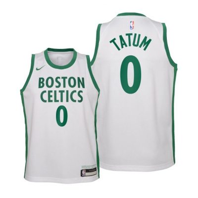 Youth Boston Celtics Jayson Tatum 2020-21 City White Jersey