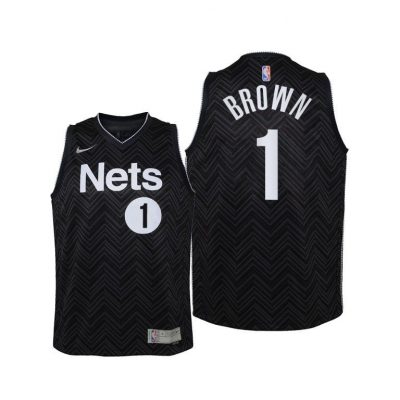 Youth Brooklyn Nets Bruce Brown Youth 2021 Earned Edition Black Jersey