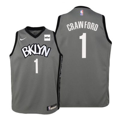 Youth Brooklyn Nets Jamal Crawford Kids Statement Gray Jersey