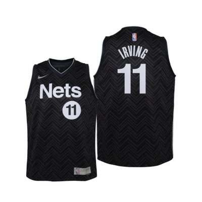 Youth Brooklyn Nets Kyrie Irving Youth 2021 Earned Edition Black Jersey