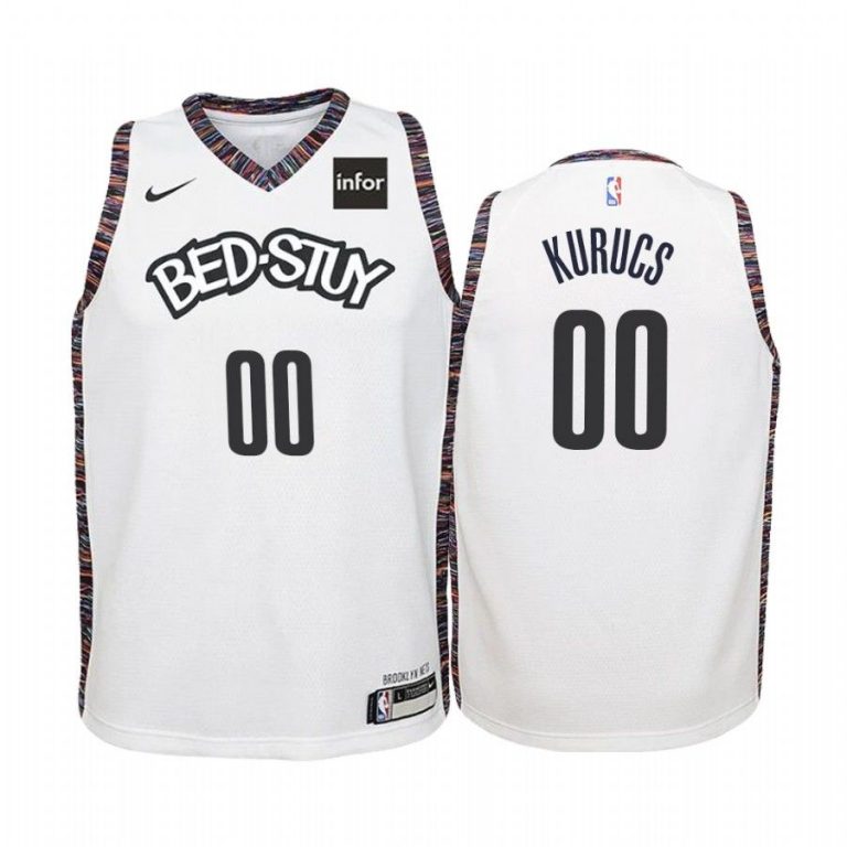 Youth Brooklyn Nets Rodions Kurucs #00 City White Jersey