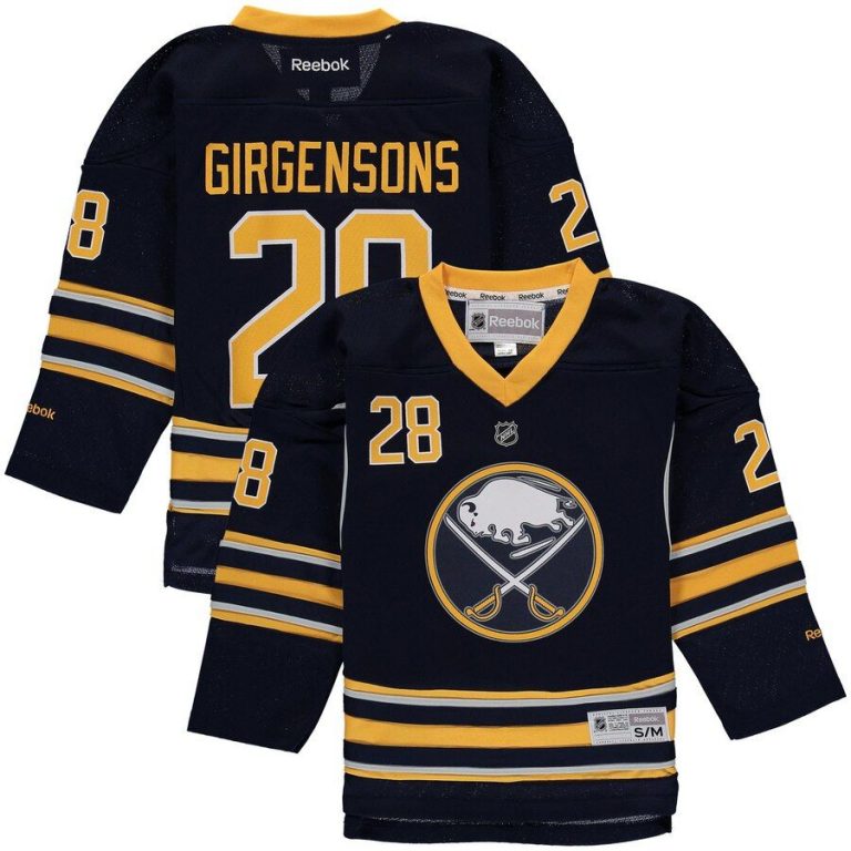 Youth Buffalo Sabres Zemgus Girgensons Navy Replica NHL Player Jersey