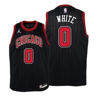 Youth Bulls Coby White #0 Statement 2020-21 Black Jersey