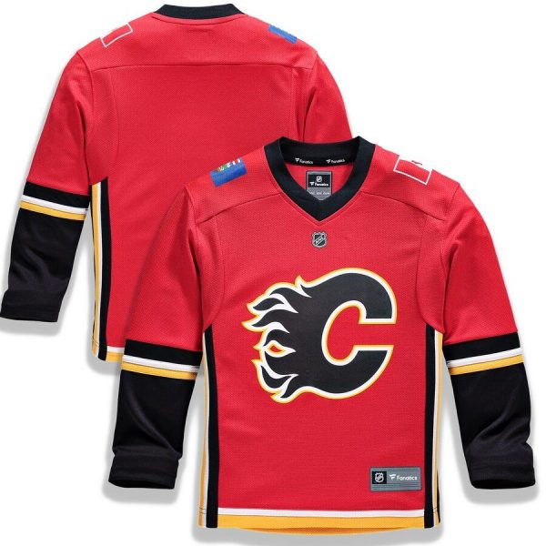 Youth Calgary Flames Red Home Replica Blank Jersey