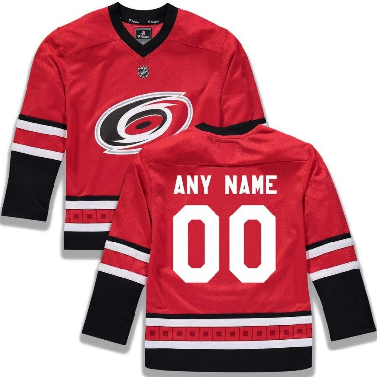 Youth Carolina Hurricanes Red Home Replica Custom Jersey