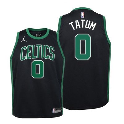Youth Celtics Jayson Tatum #0 Statement 2020-21 Black Jersey