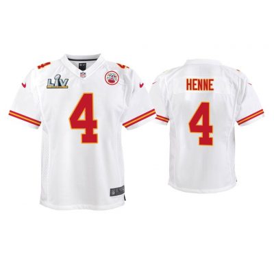 Youth Chad Henne Kansas City Chiefs Super Bowl LV White Game Jersey