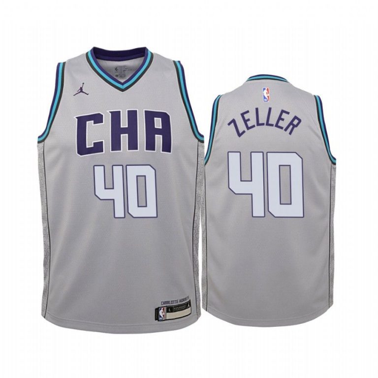 Youth Charlotte Hornets Cody Zeller #40 City Edition Gray Jersey
