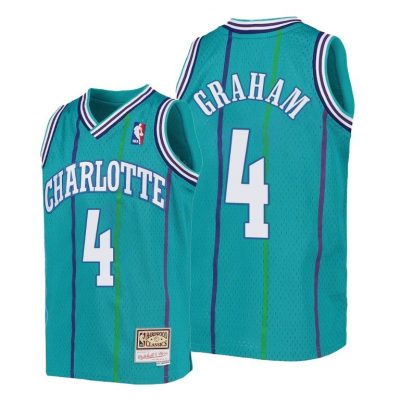 Youth Charlotte Hornets Devonte  Graham Kids Hardwood Classics Teal Jersey