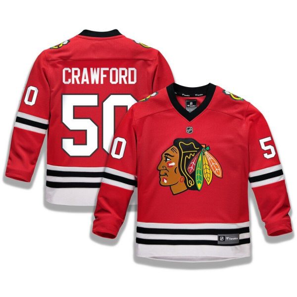 Youth Chicago Blackhawks Corey Crawford Red Replica Player Jersey