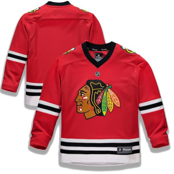 Youth Chicago Blackhawks Red Home Replica Blank Jersey