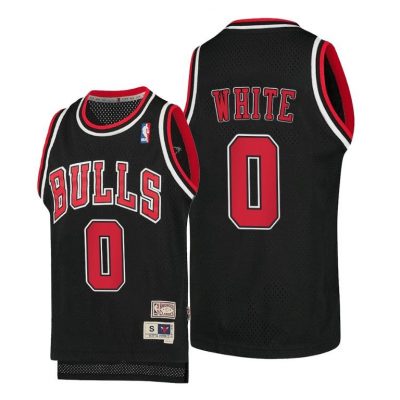 Youth Chicago Bulls Coby White Kids Hardwood Classics Black Jersey