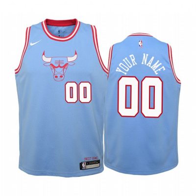 Youth Chicago Bulls Custom #00 City Blue Jersey