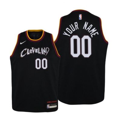 Youth Cleveland Cavaliers Custom 2020-21 City Black Jersey