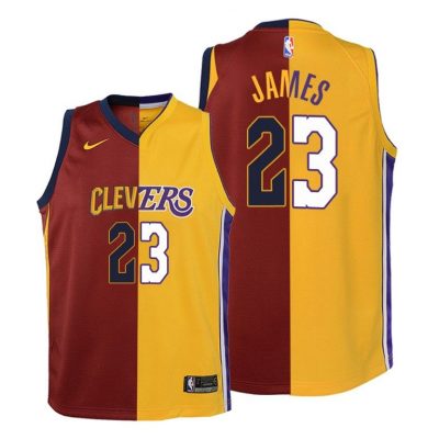 Youth Cleveland Cavaliers LeBron James #23 Split Maroon Jersey - Youth