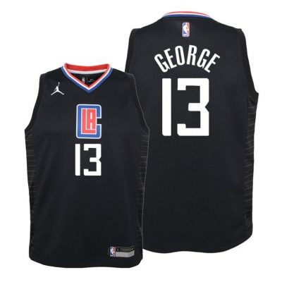 Youth Clippers Paul George #13 Statement 2020-21 Black Jersey