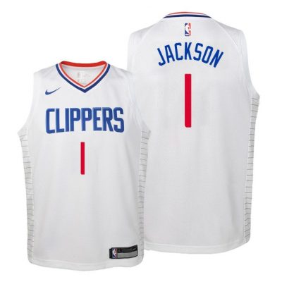 Youth Clippers Reggie Jackson #1 Association 2019-20 White Jersey -