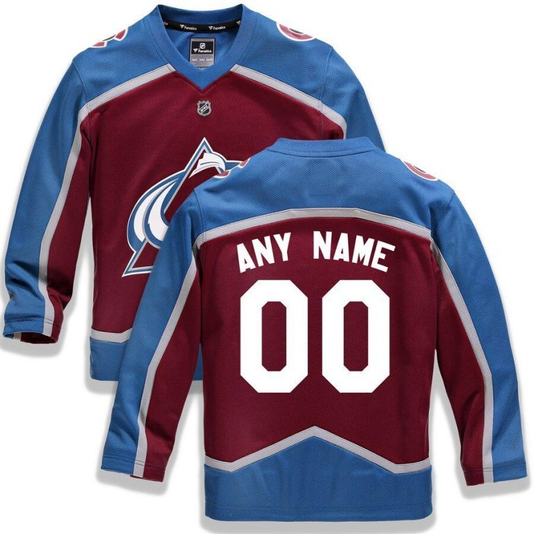 Youth Colorado Avalanche Maroon Home Replica Custom Jersey