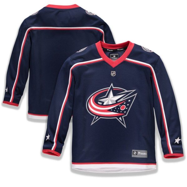 Youth Columbus Blue Jackets Navy Home Replica Blank Jersey