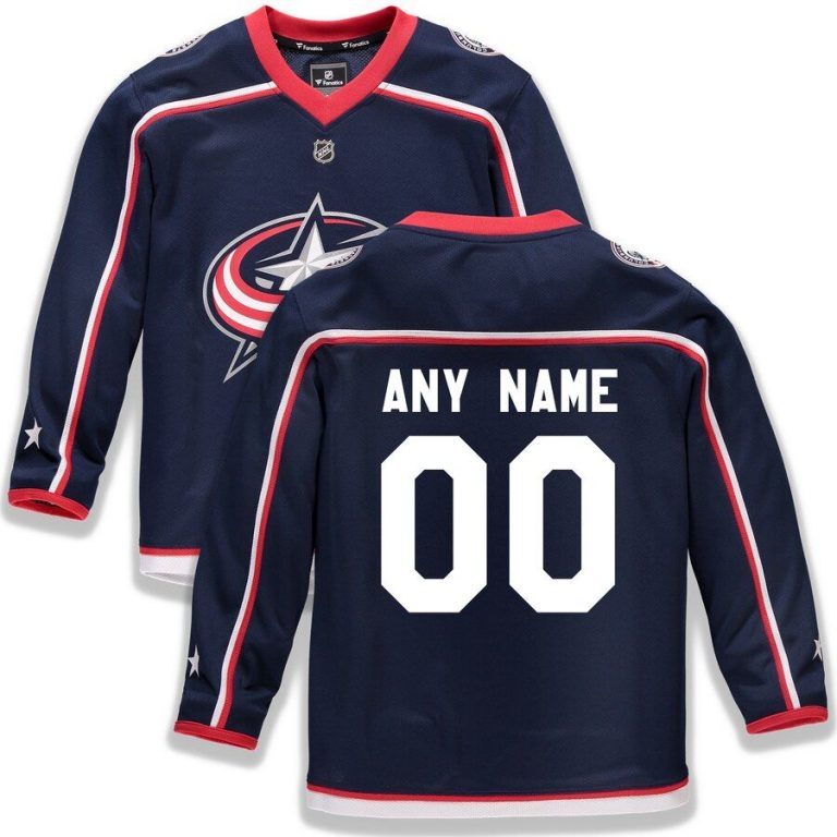 Youth Columbus Blue Jackets Navy Home Replica Custom Jersey