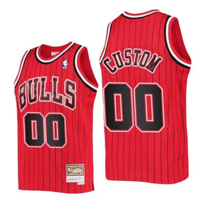 Youth Custom Chicago Bulls Jersey #00 Reload Red Throwback