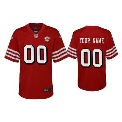 Youth Custom San Francisco 49ers Scarlet 75th Anniversary Jersey