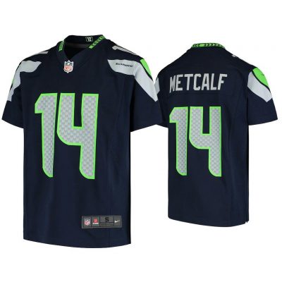 Youth DK Metcalf Seattle Seahawks Navy Game Jersey