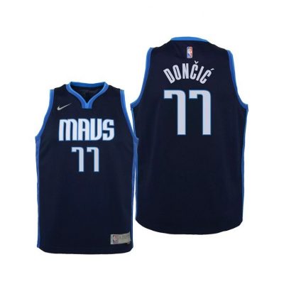 Youth Dallas Mavericks Luka Doncic Youth 2021 Earned Edition Navy Jersey