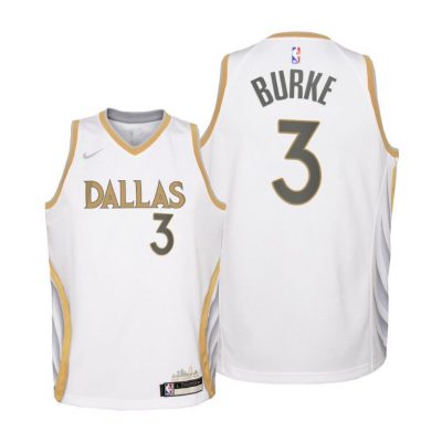 Youth Dallas Mavericks Trey Burke 2020-21 City Edition White Jersey