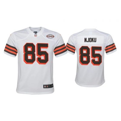 Youth David Njoku Cleveland Browns White 1946 Collection Alternate Game Jersey